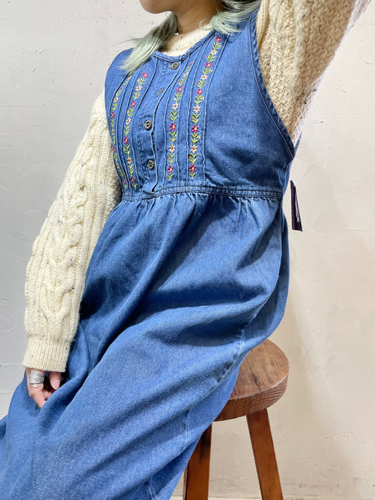 Vintage Denim Over Dress Dead Stock [A25997]