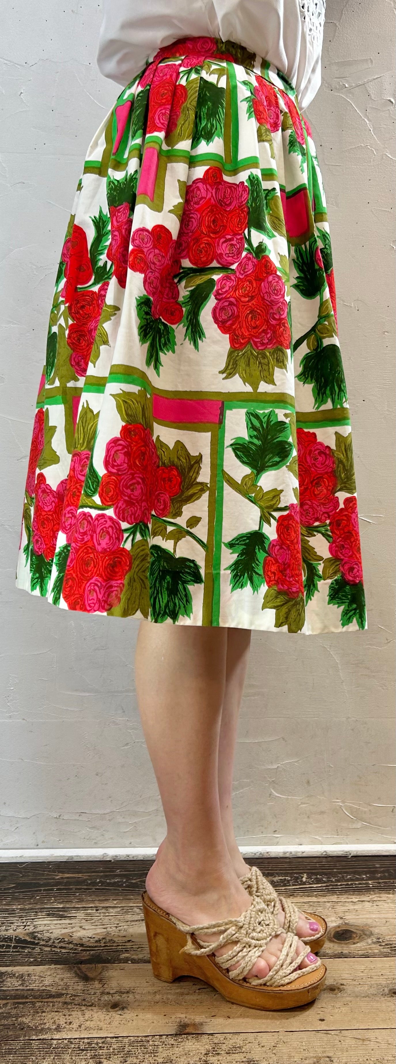 ’50s Vintage Flower Skirt [G27960]