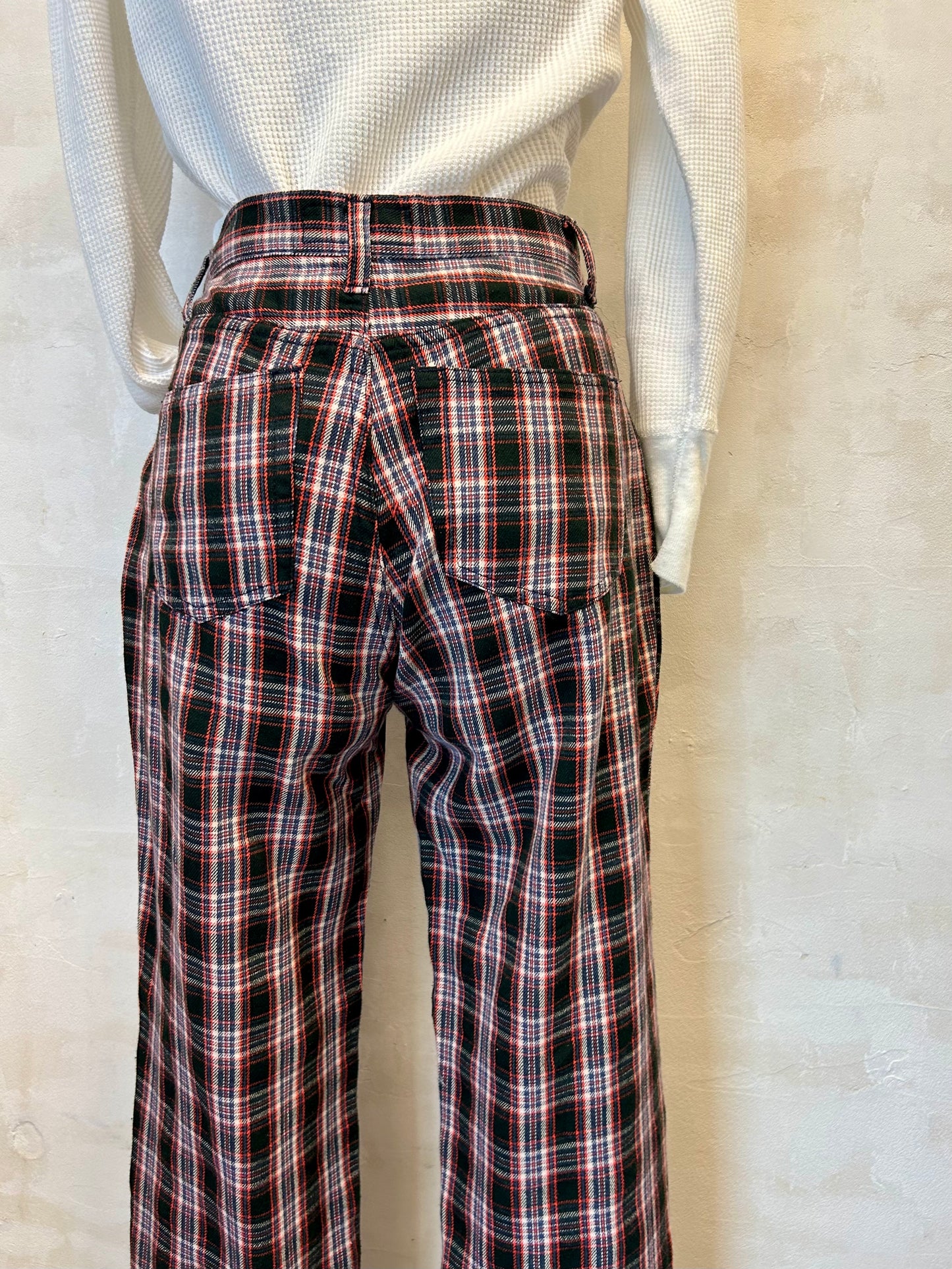 Vintage Plaid Pants FABRIQUE EN FRANCE [H28334]