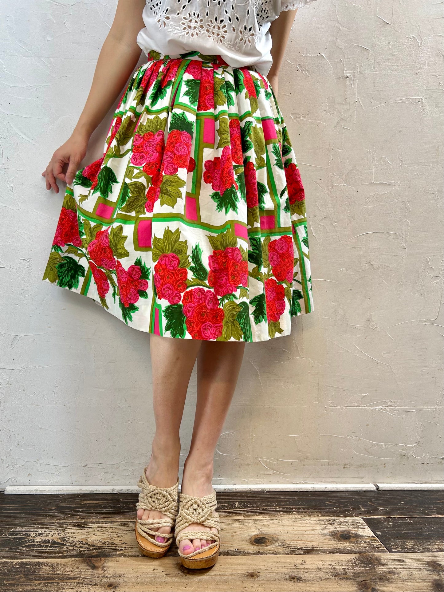 ’50s Vintage Flower Skirt [G27960]