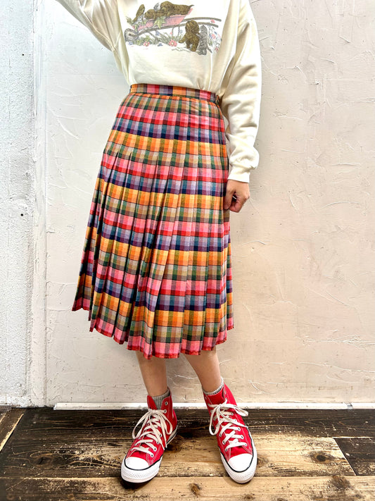 Vintage Plaid Skirt   [J28781]