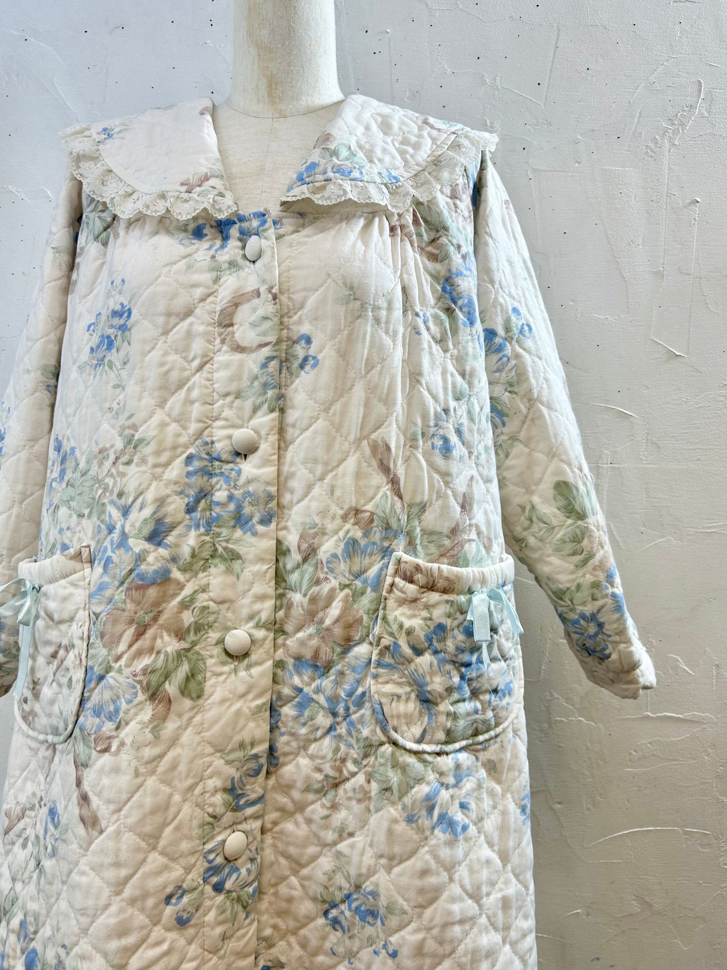 ’70s Vintage Quilting Gown [I28563]