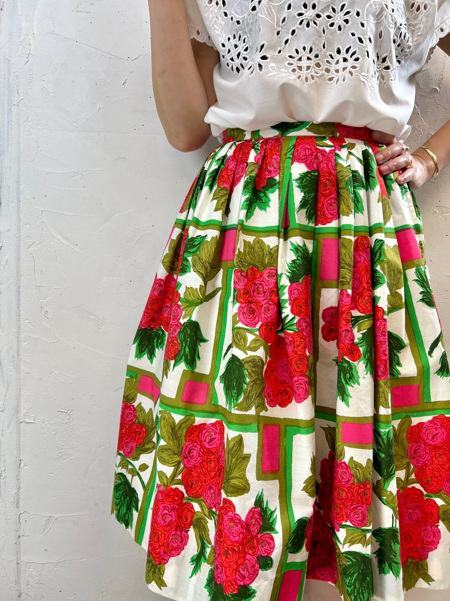 ’50s Vintage Flower Skirt [G27960]