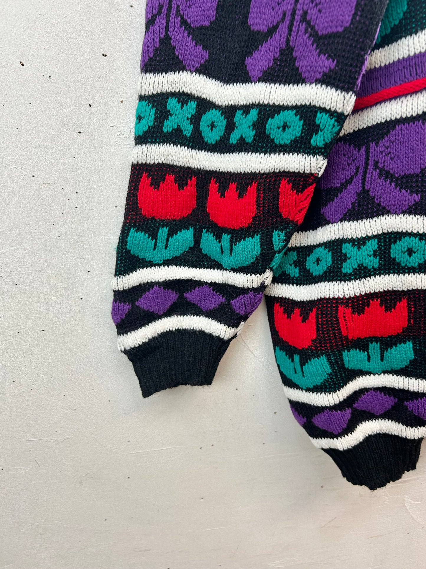 ’80s Vintage Fancy Knit Sweater MADE IN USA［B29456]