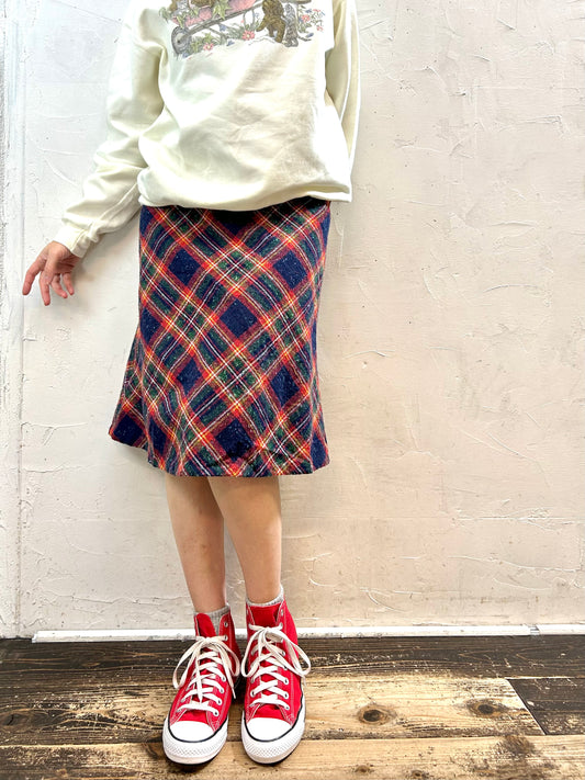 Vintage Plaid Skirt   [J28780]