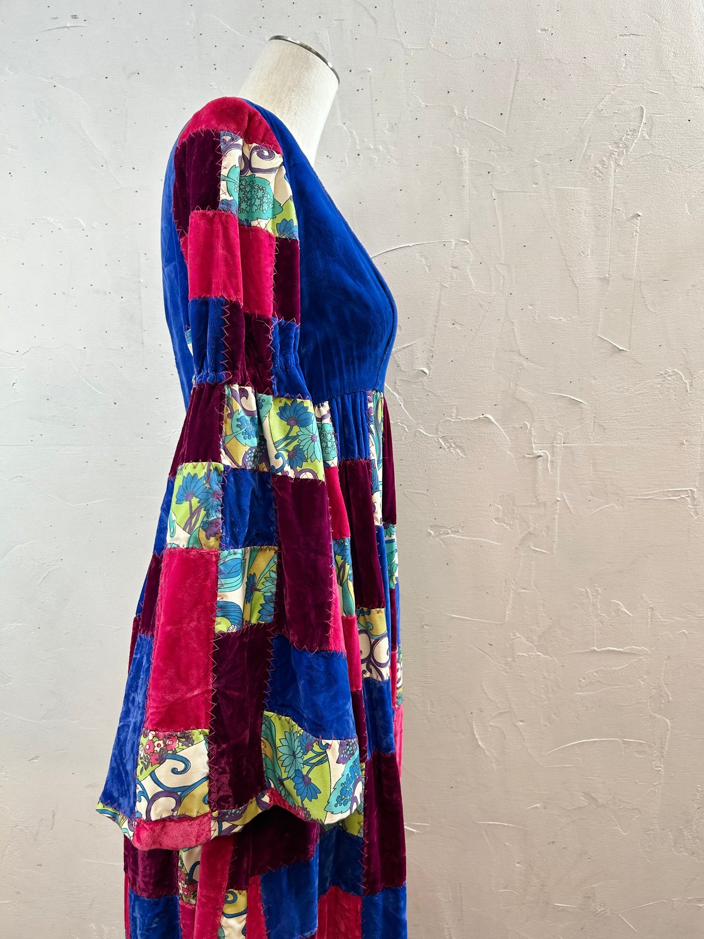 '60s-’70s Vintage Patchwork Dress [A29228]