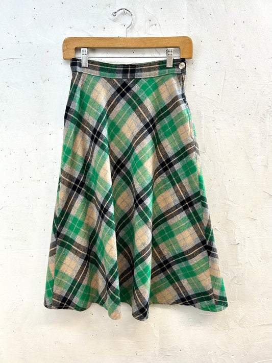 Vintage Plaid Skirt  MADE IN ITALY  [J28779]