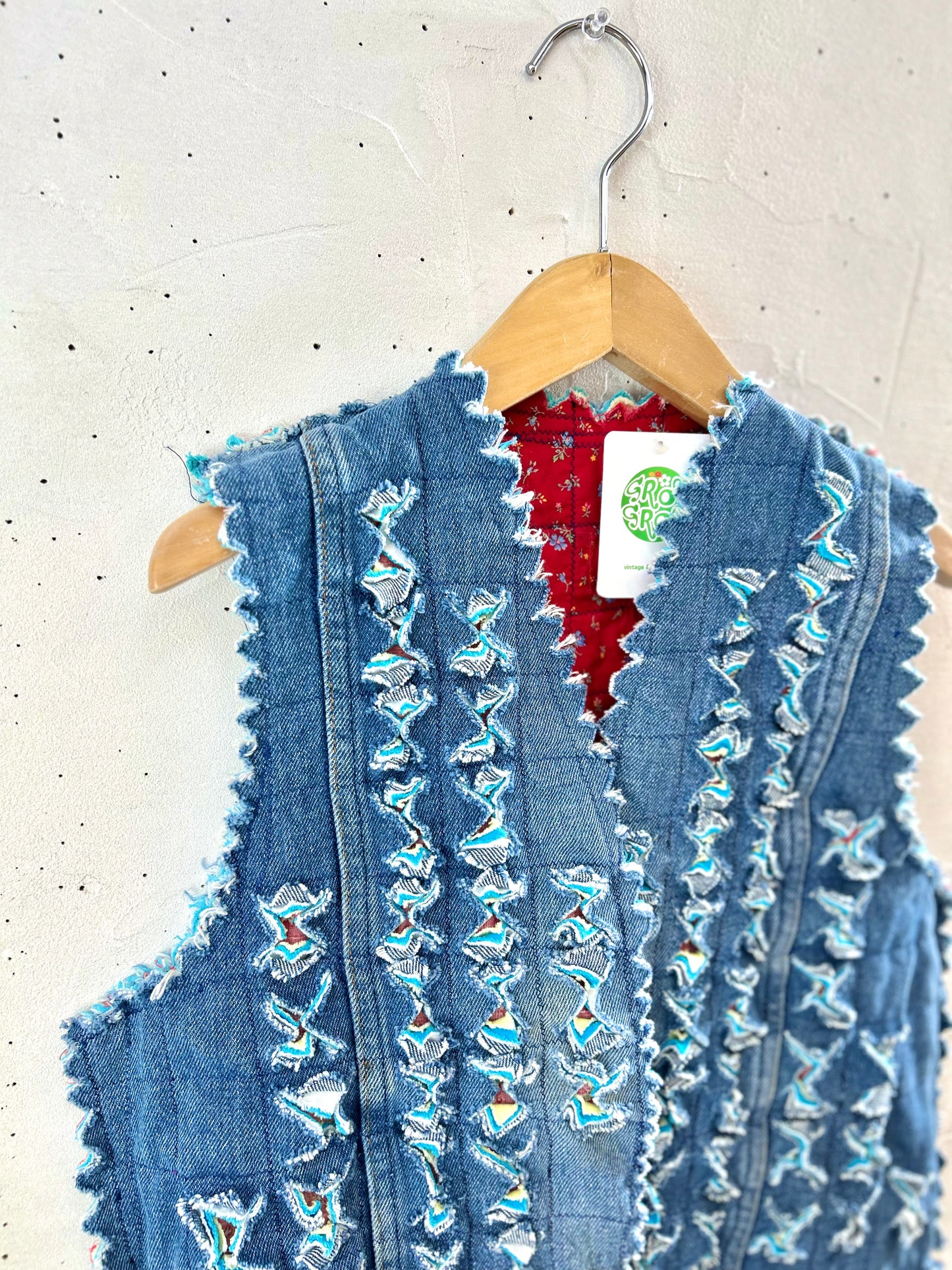 Vintage Denim Slash Quilt Vest [G30765]