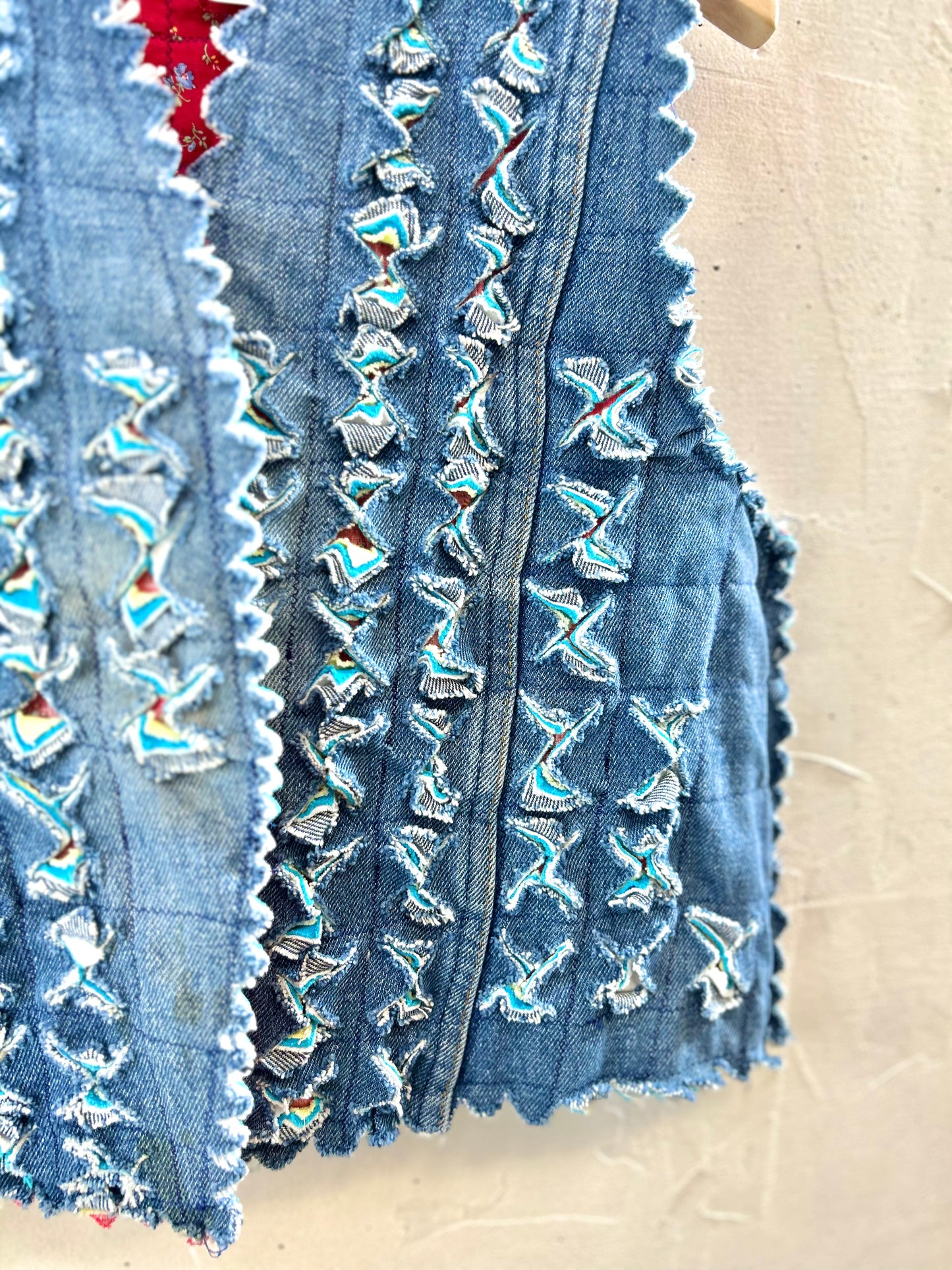 Vintage Denim Slash Quilt Vest [G30765]