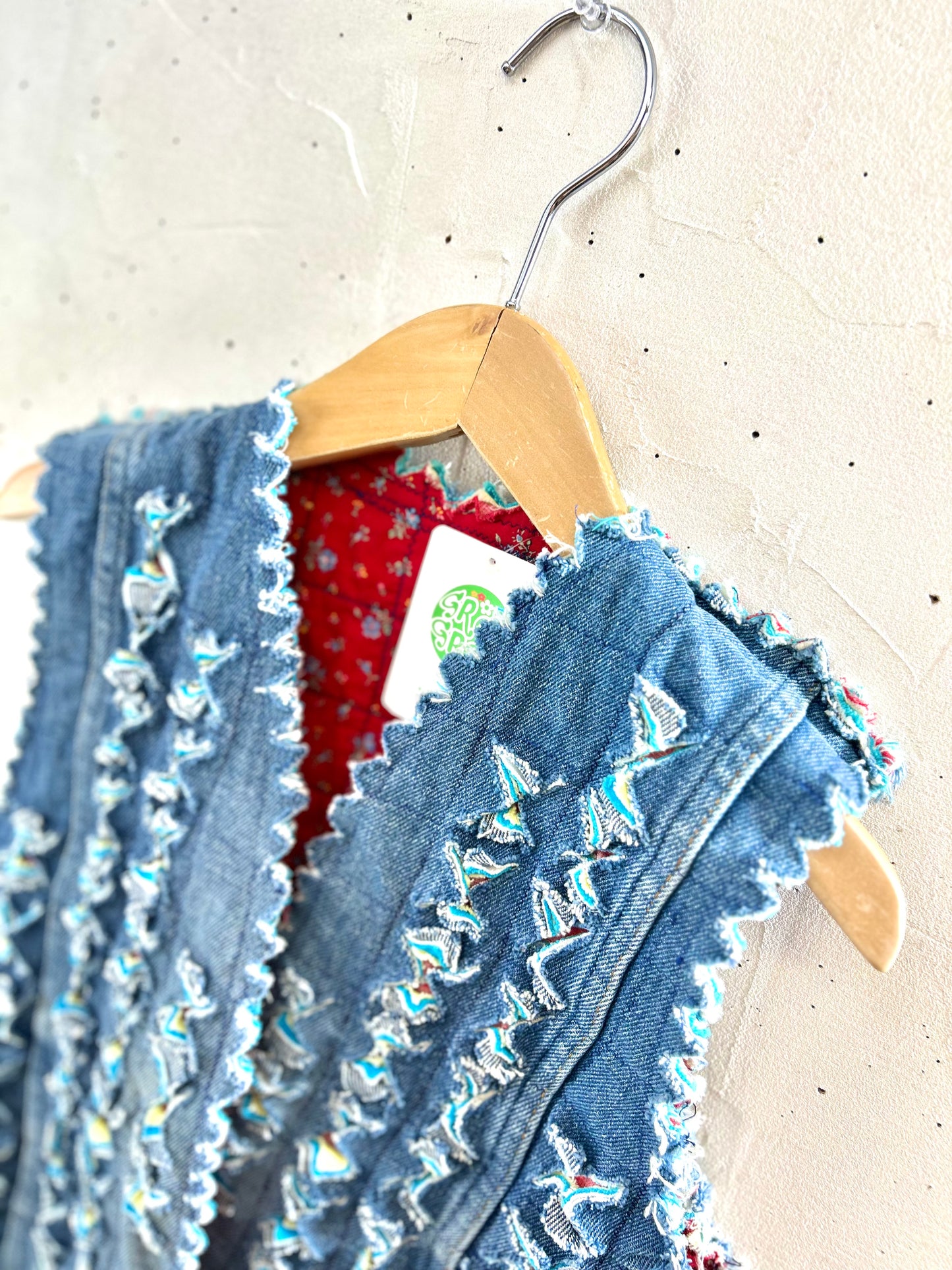 Vintage Denim Slash Quilt Vest [G30765]
