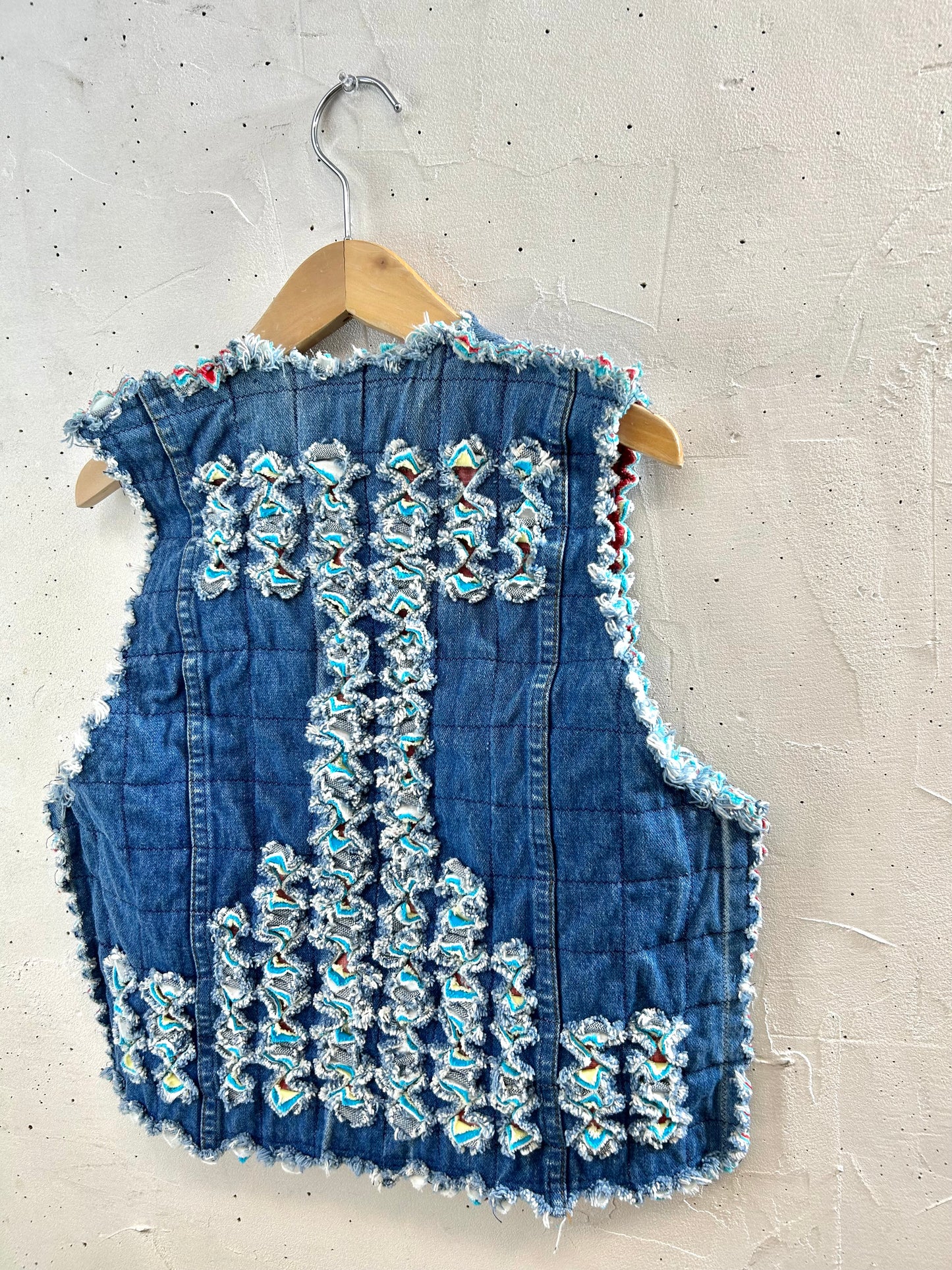 Vintage Denim Slash Quilt Vest [G30765]