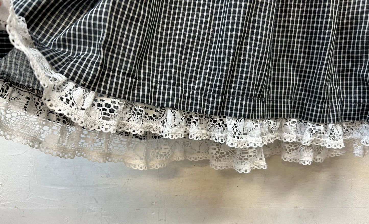 '70s Vintage Gingham Plaid Dress 〜Misty Lane〜 [F27671]