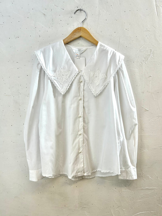 Vintage White Blouse　 [I28571］