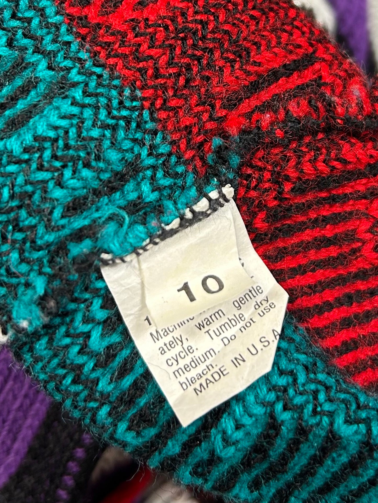 ’80s Vintage Fancy Knit Sweater MADE IN USA［B29456]