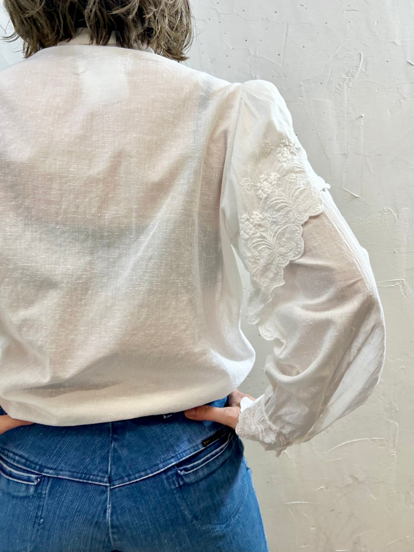 Vintage White Cotton Blouse [G27826]