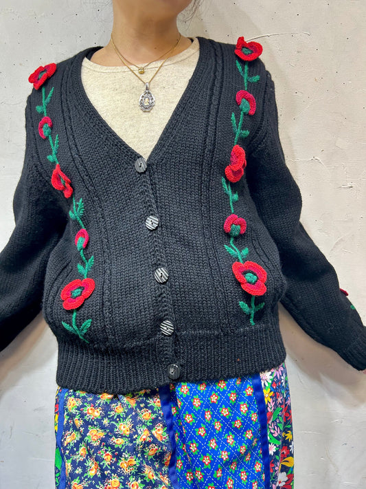 Vintage Hand Embroidered Knit Cardigan 〜SUSAN BRISTOL〜 [L25765]