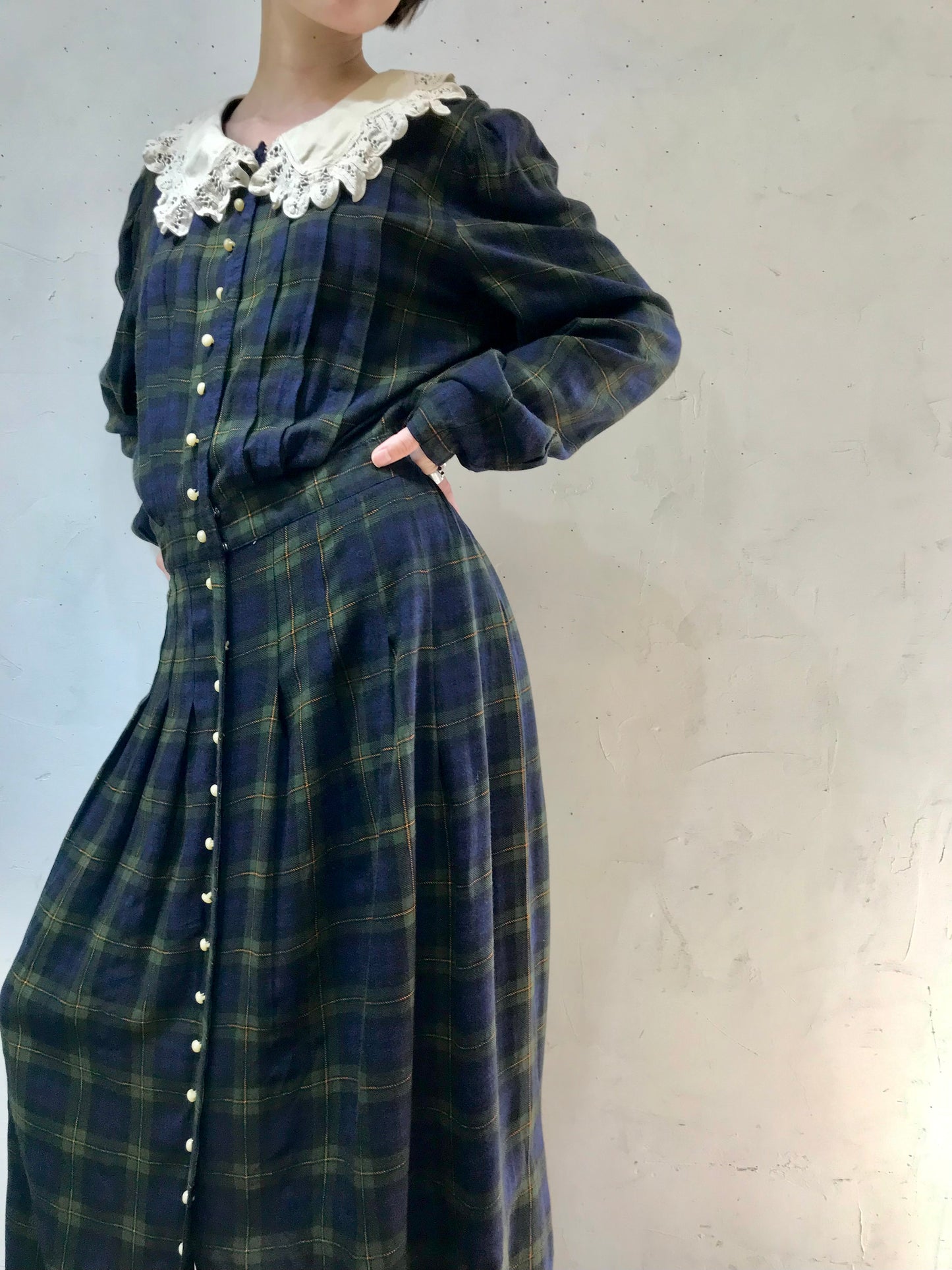 Vintage  Plaid Dress[H24874]