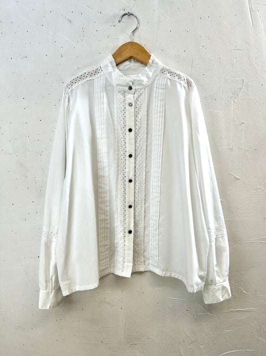 Vintage White Blouse　 [I28569］