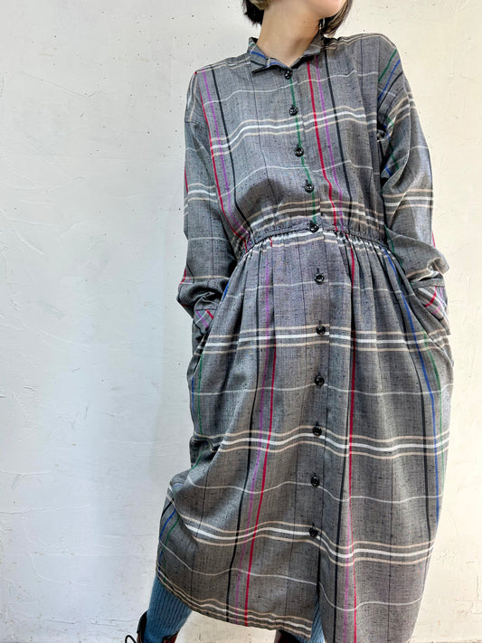 Vintage Plaid Dress [J25148]