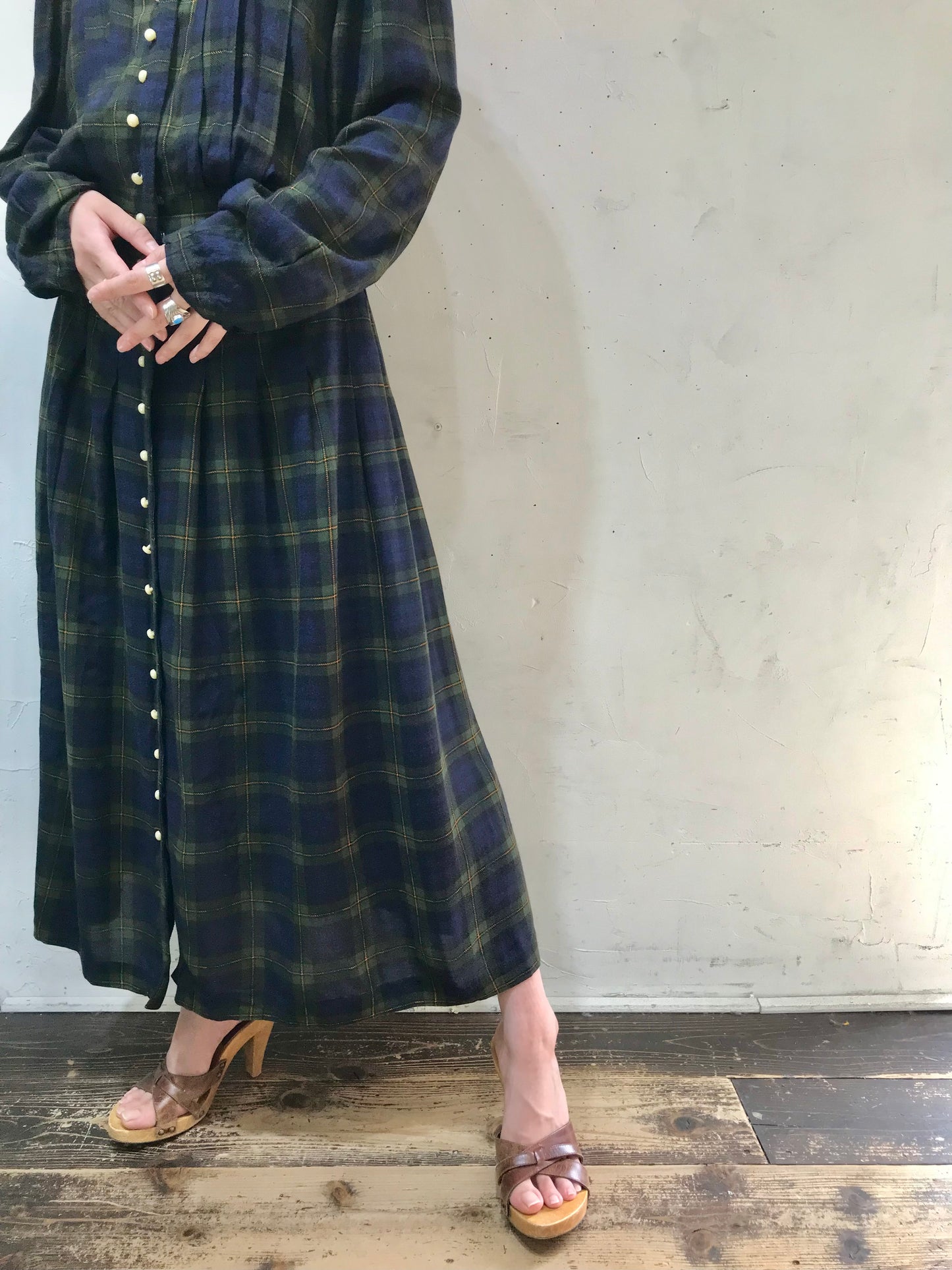 Vintage  Plaid Dress[H24874]