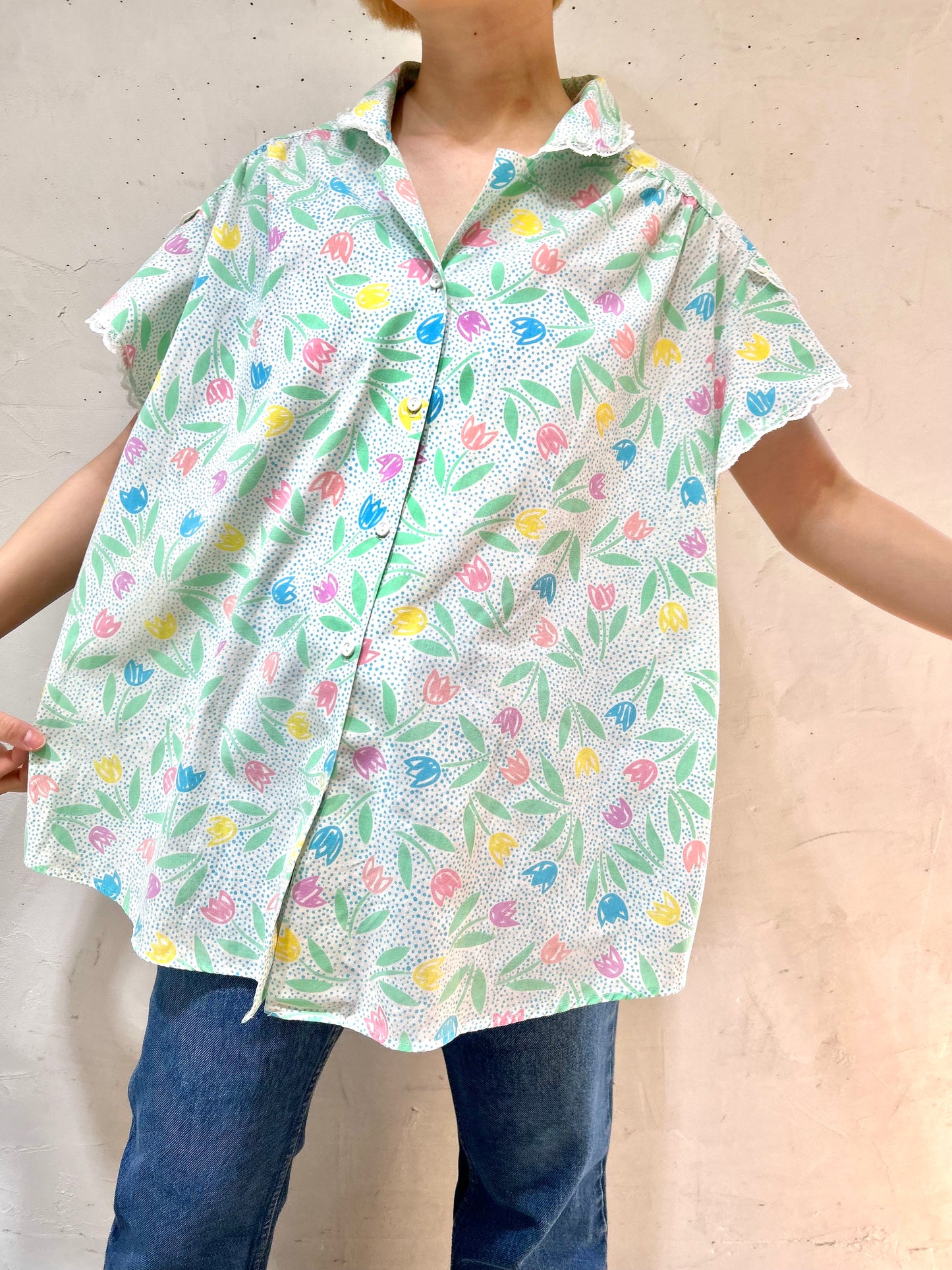 Vintage Tulip Blouse MADE IN USA [C26483]
