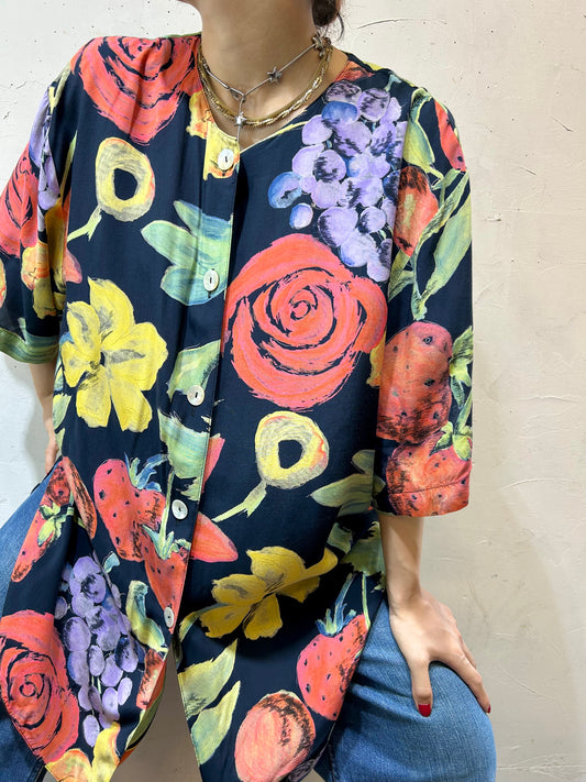 Vintage Fruits & Flower Shirt  [H24833]