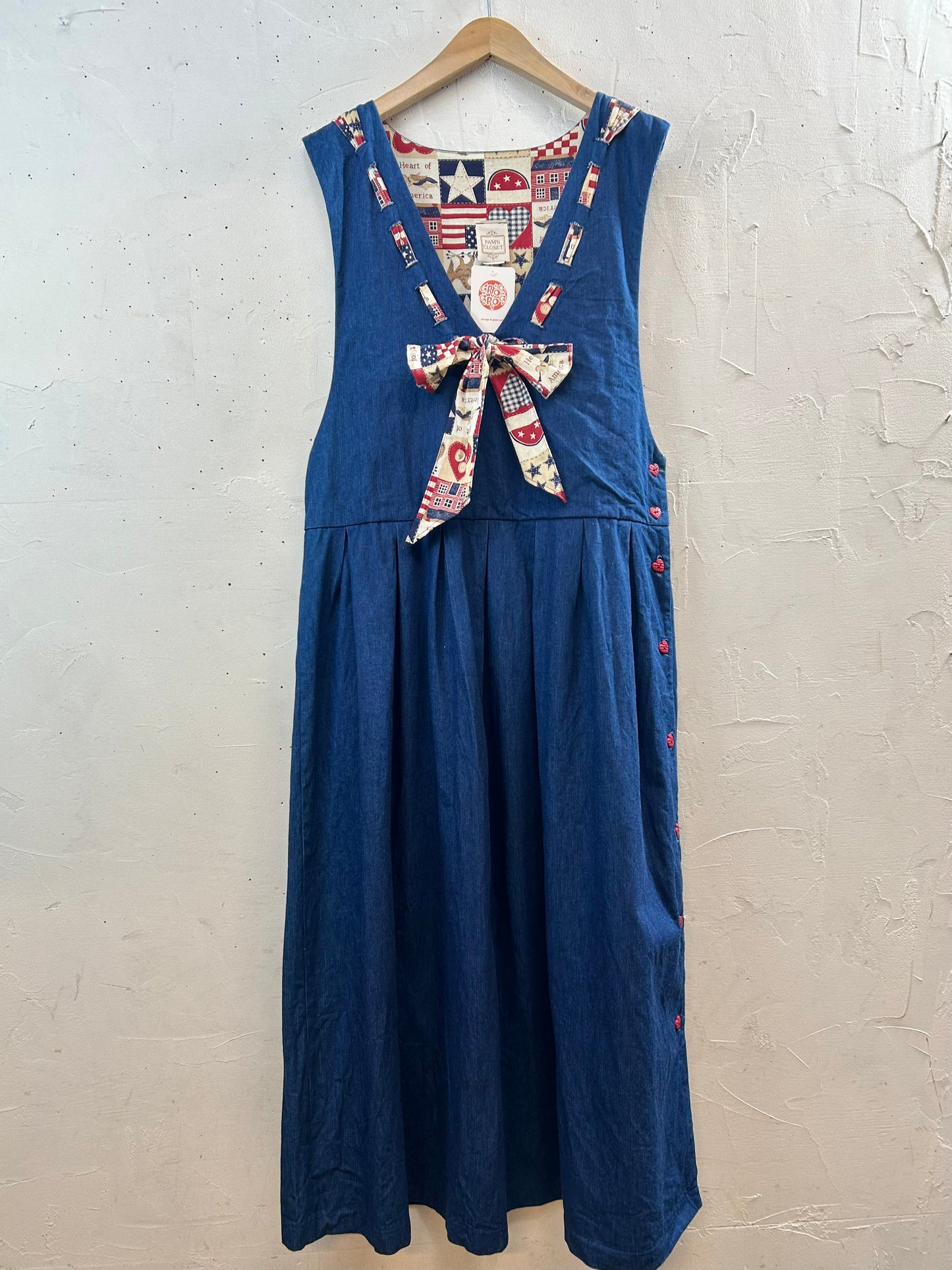 Vintage Denim Over Dress  MADE IN USA 〜PAM'S CLOSET〜 [L29017]