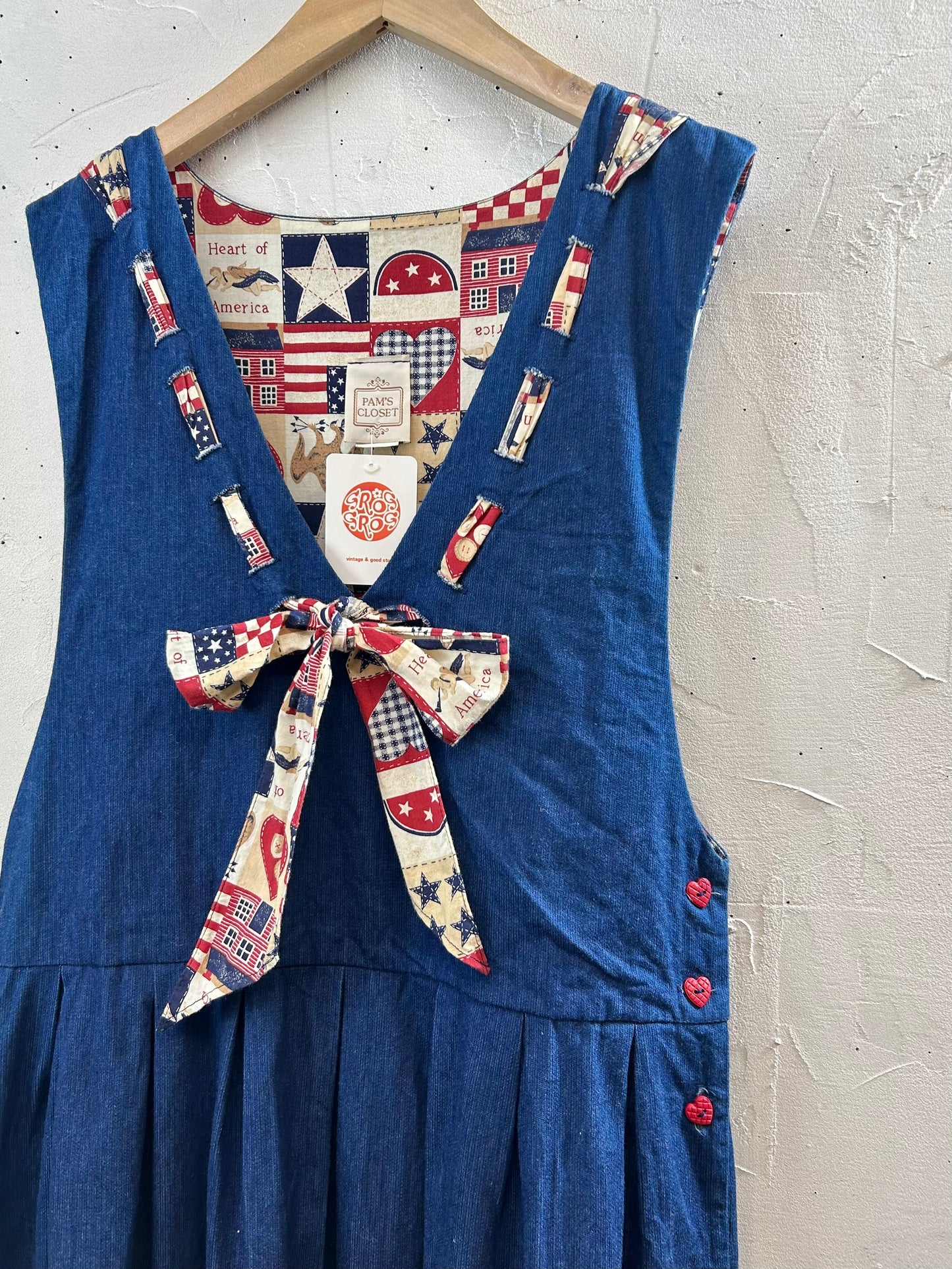 Vintage Denim Over Dress  MADE IN USA 〜PAM'S CLOSET〜 [L29017]