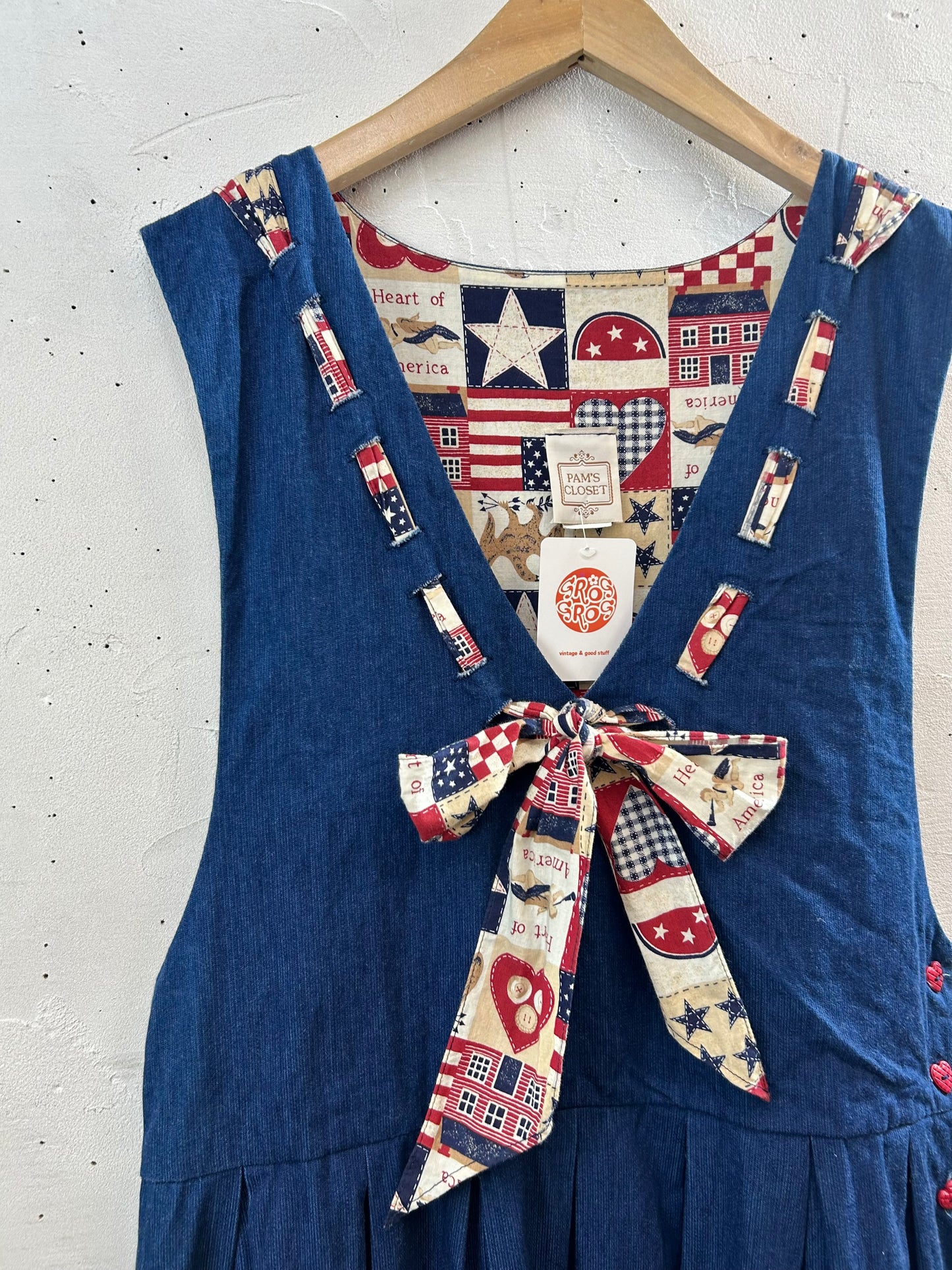 Vintage Denim Over Dress  MADE IN USA 〜PAM'S CLOSET〜 [L29017]
