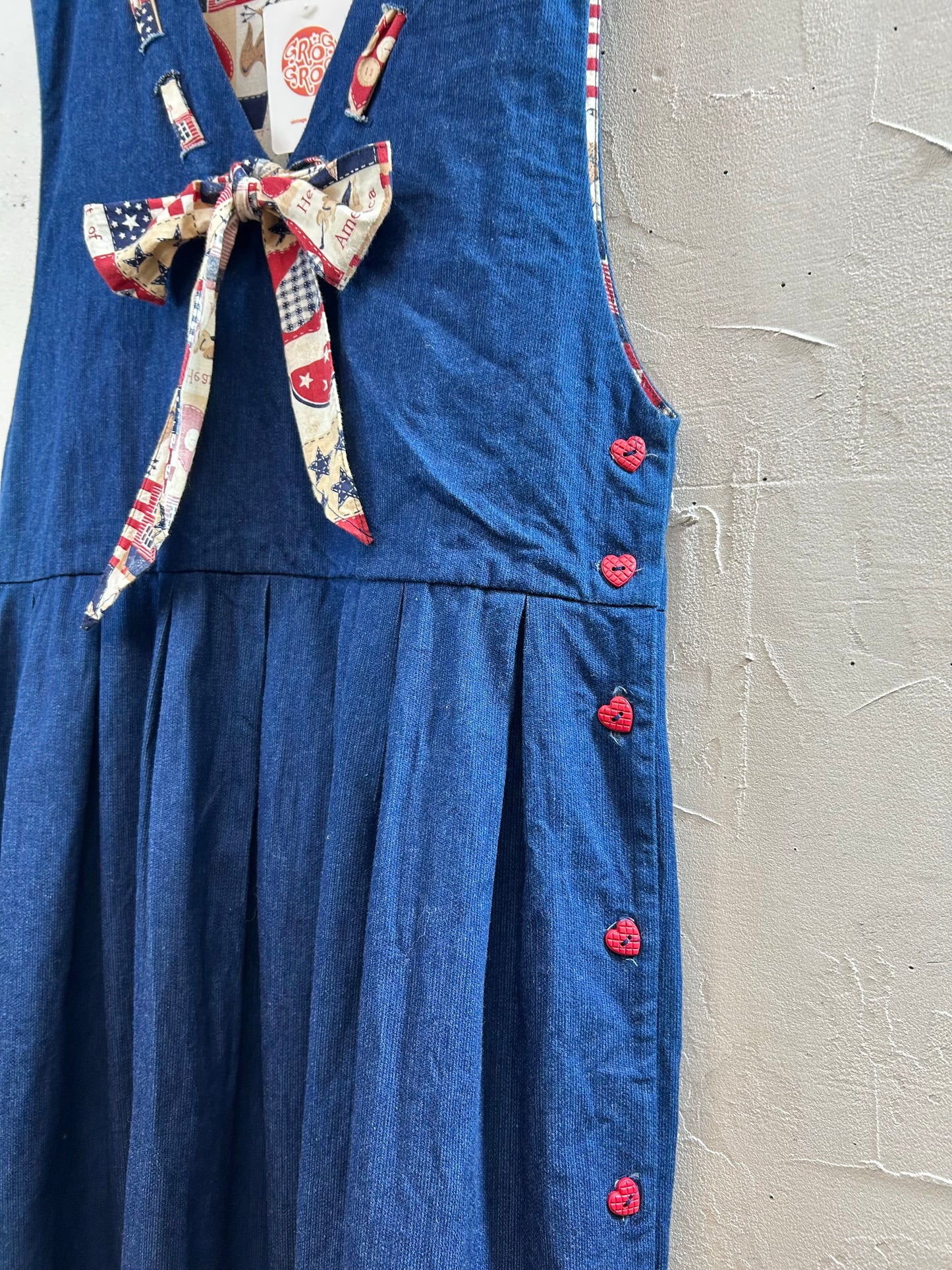 Vintage Denim Over Dress  MADE IN USA 〜PAM'S CLOSET〜 [L29017]