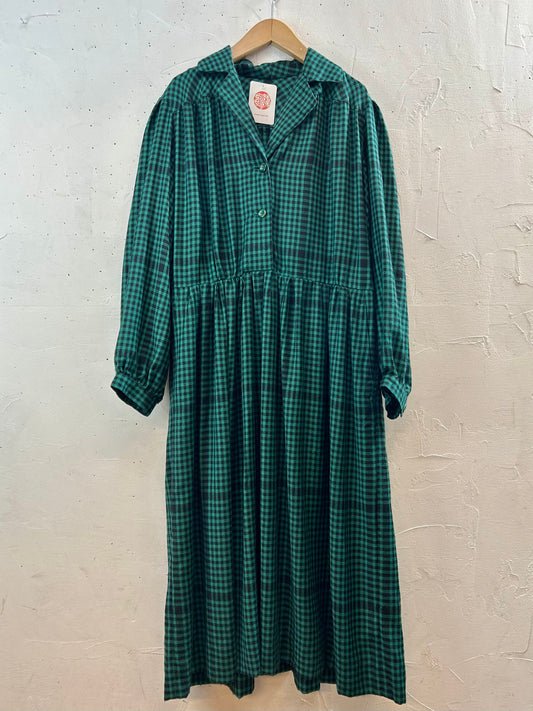 Vintage Plaid Dress [L29016]