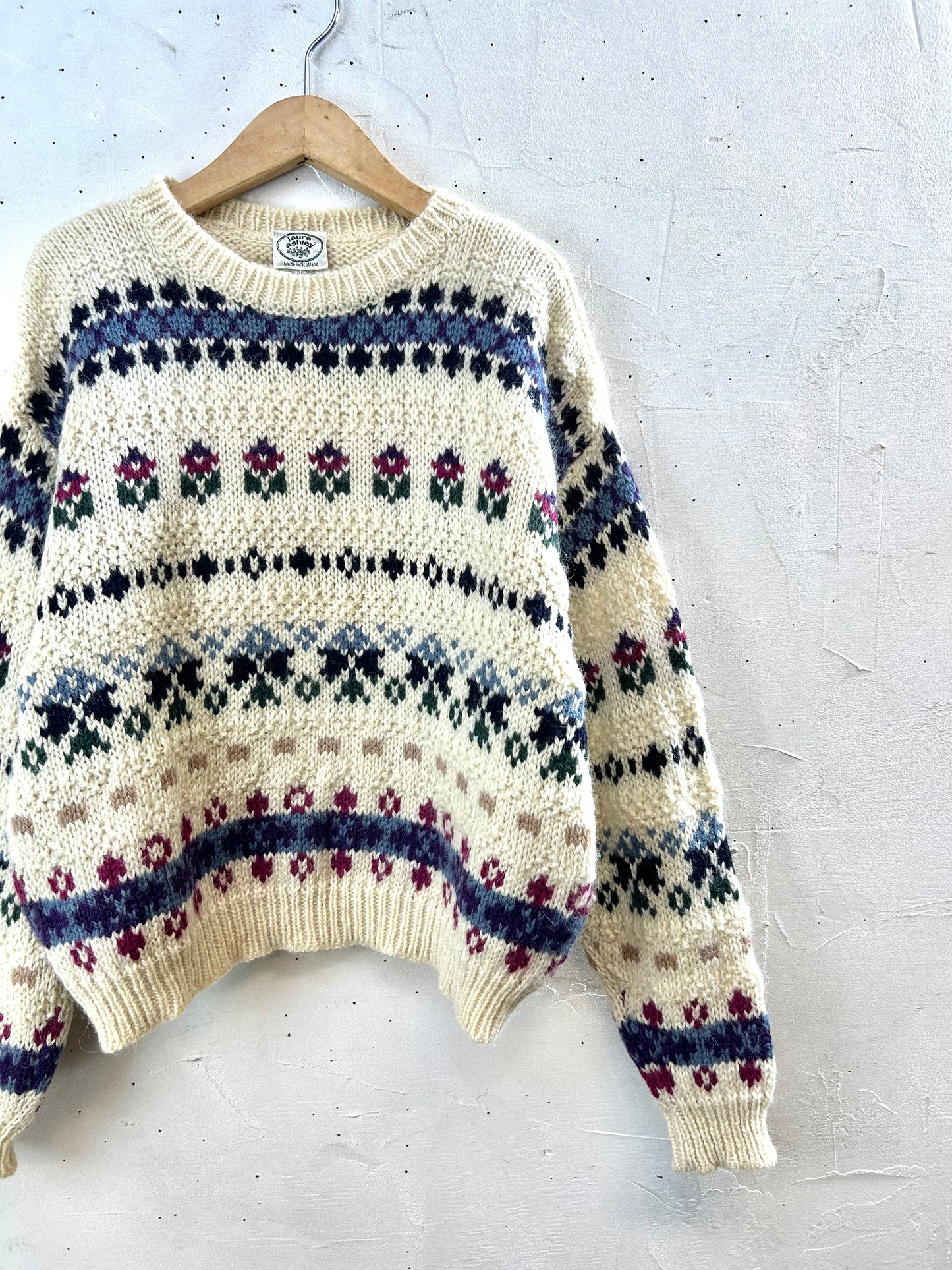 Vintage Knit Sweater 〜Laura Ashley〜 MADE IN Scotland [J28787]