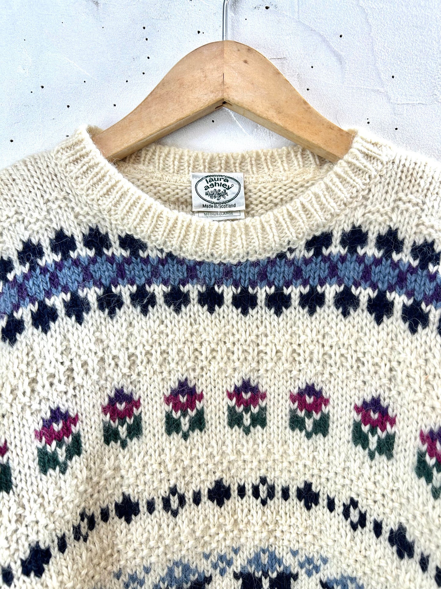 Vintage Knit Sweater 〜Laura Ashley〜 MADE IN Scotland [J28787]