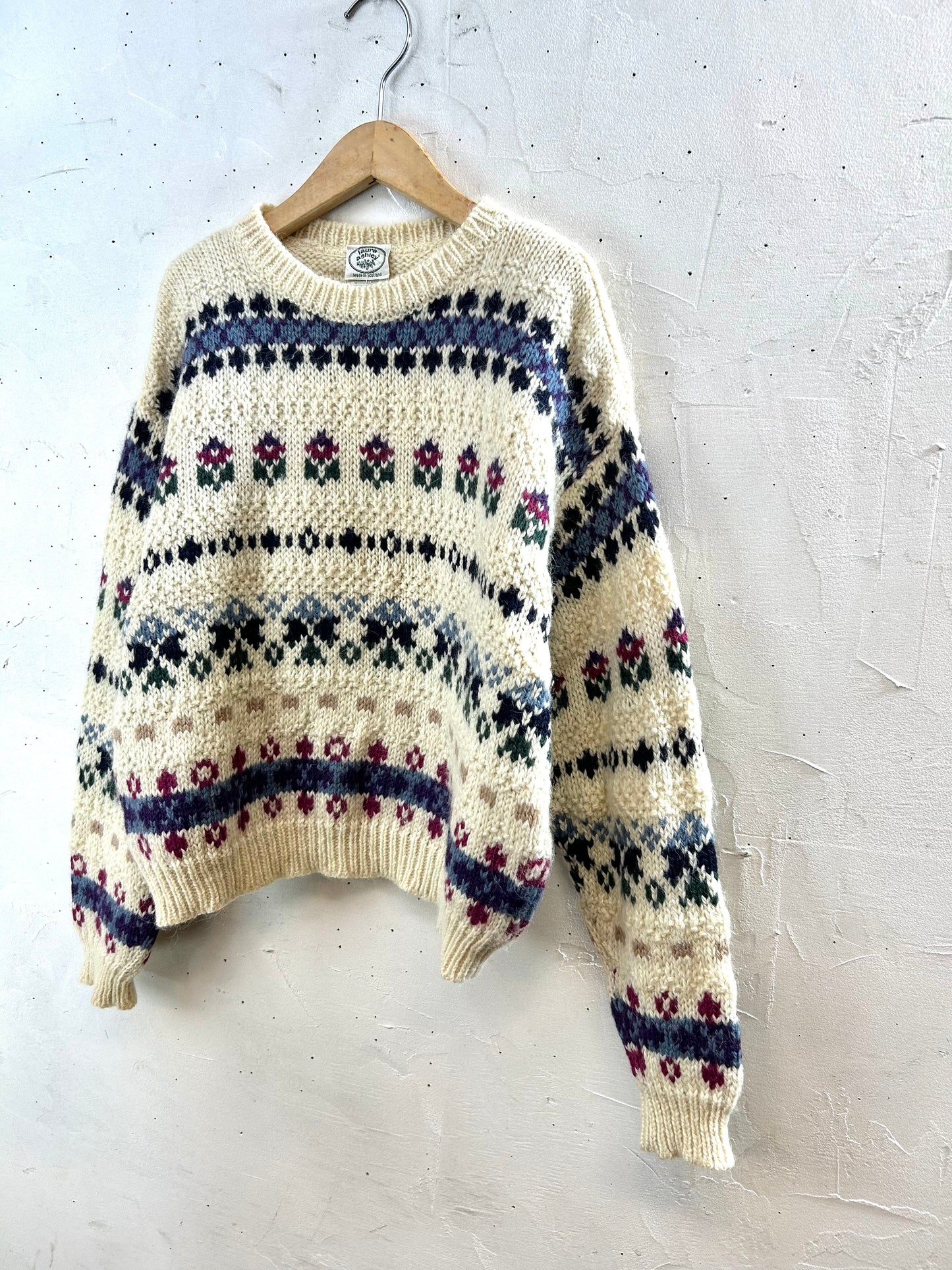 Vintage Knit Sweater 〜Laura Ashley〜 MADE IN Scotland [J28787]