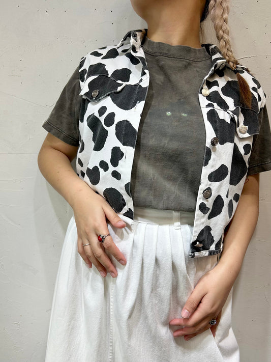 Vintage Cow Pattern Vest 〜ROUGHRIDER〜 [C26648]