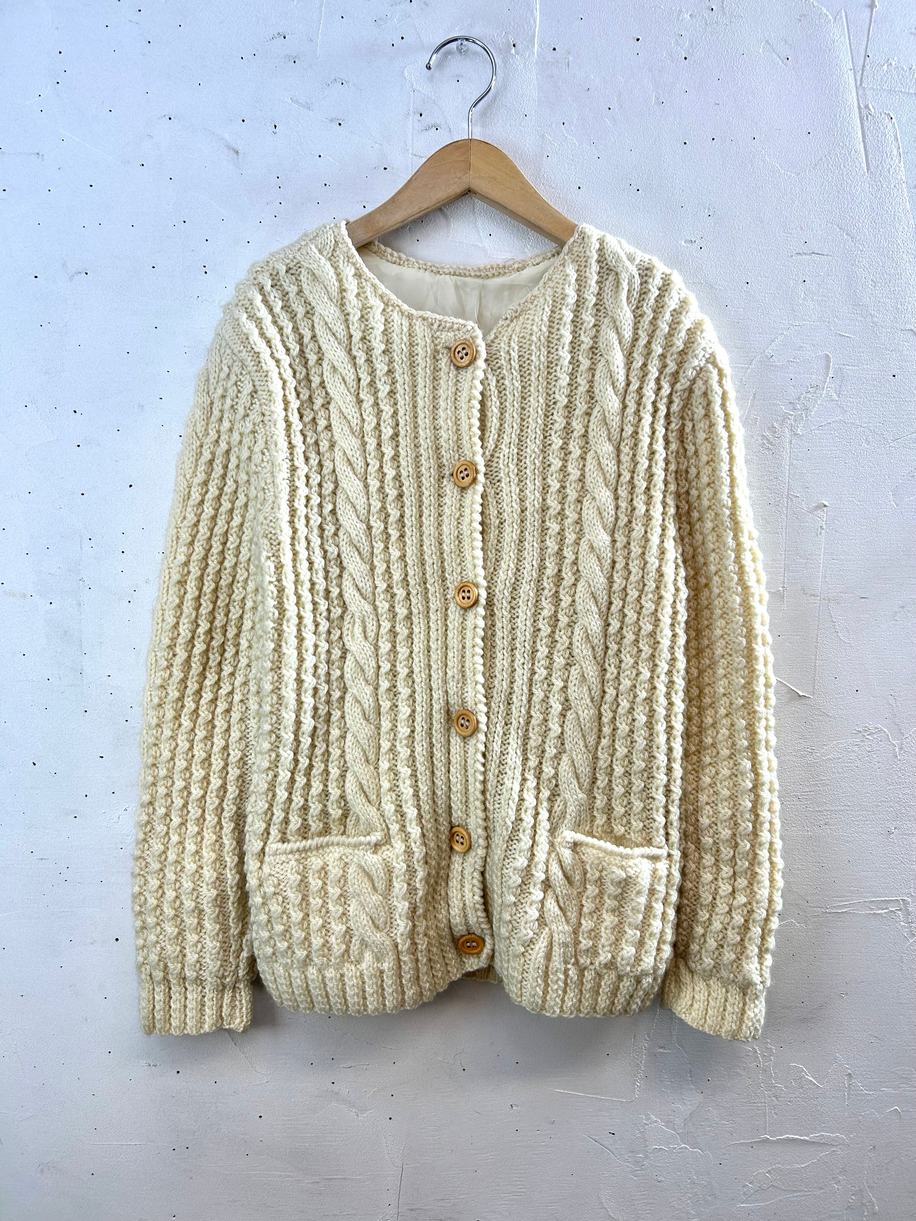 vintage アランニットカーディガン Vintage Aran Knit Cardigan [B29461] – GROGGROG