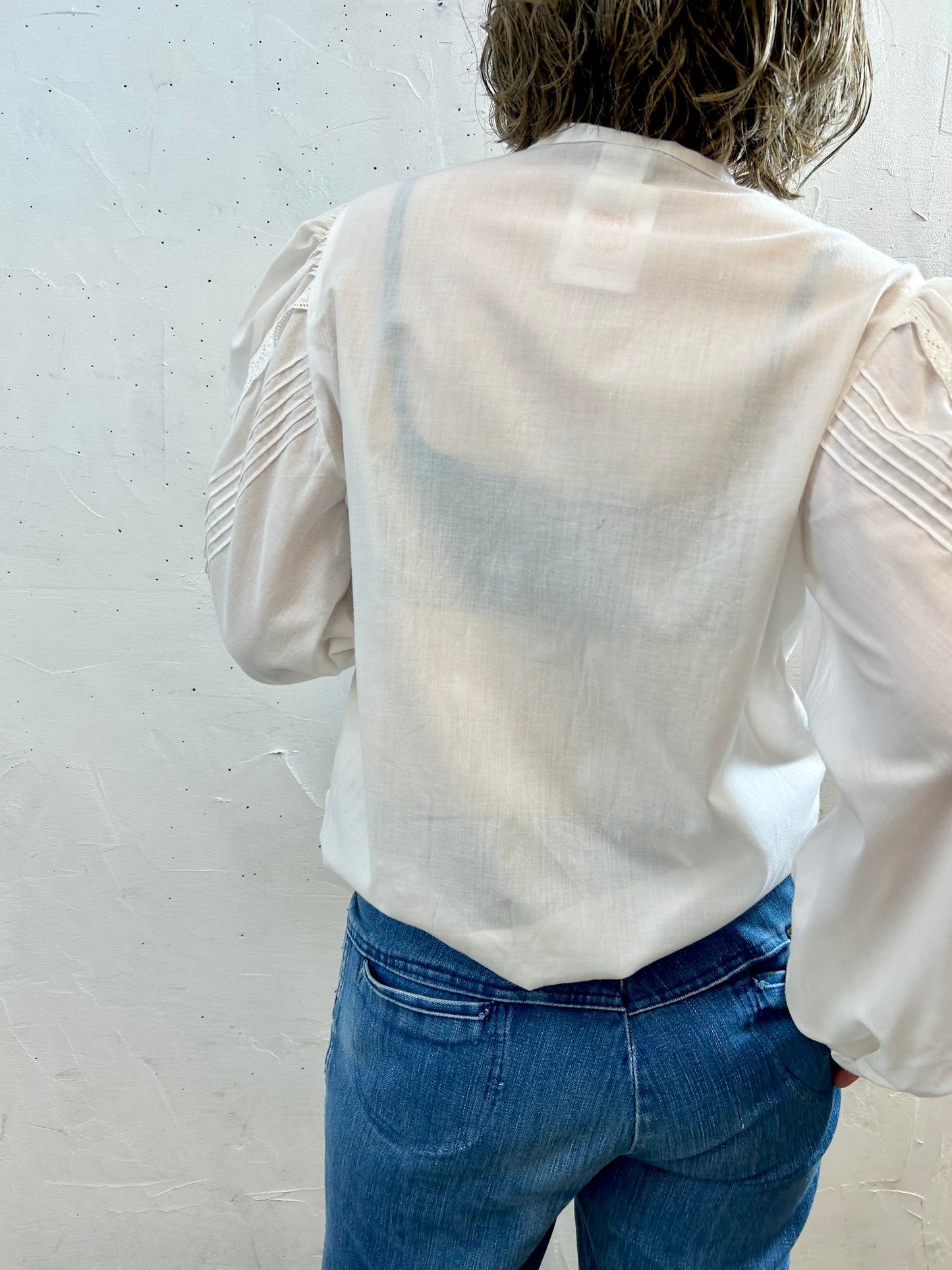 Vintage White Blouse MADE IN FRANCE [G27825]