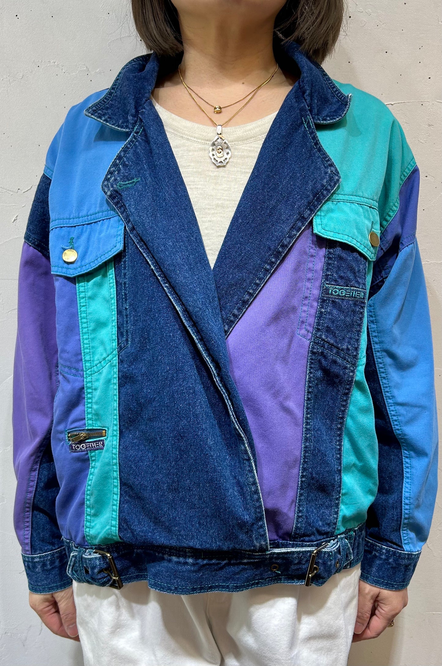 ’90s Vintage Denim Jacket 〜TOGETHER！〜 [A26079]