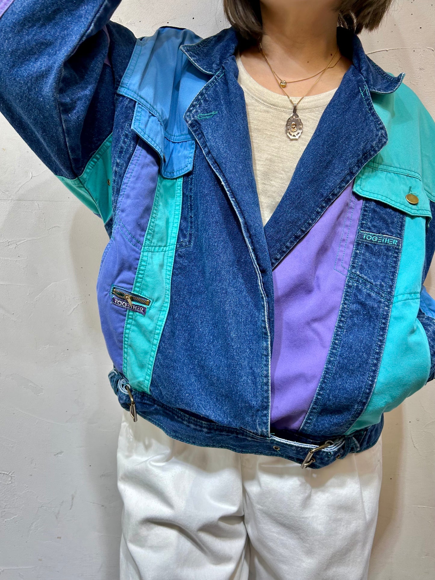 ’90s Vintage Denim Jacket 〜TOGETHER！〜 [A26079]