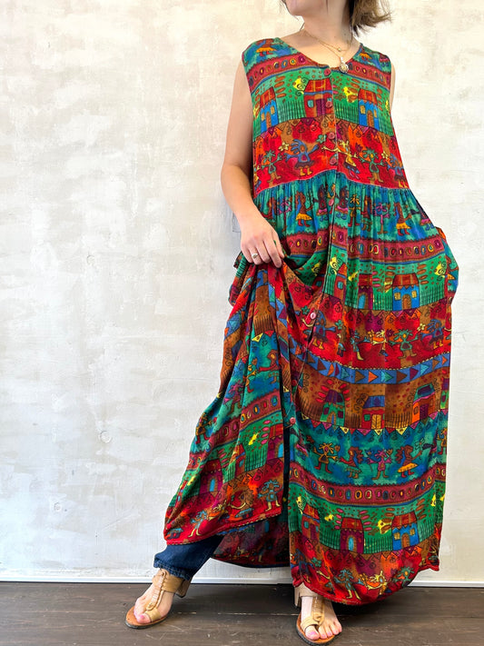 Vintage Rayon Dress 〜BILA〜 [E27239]