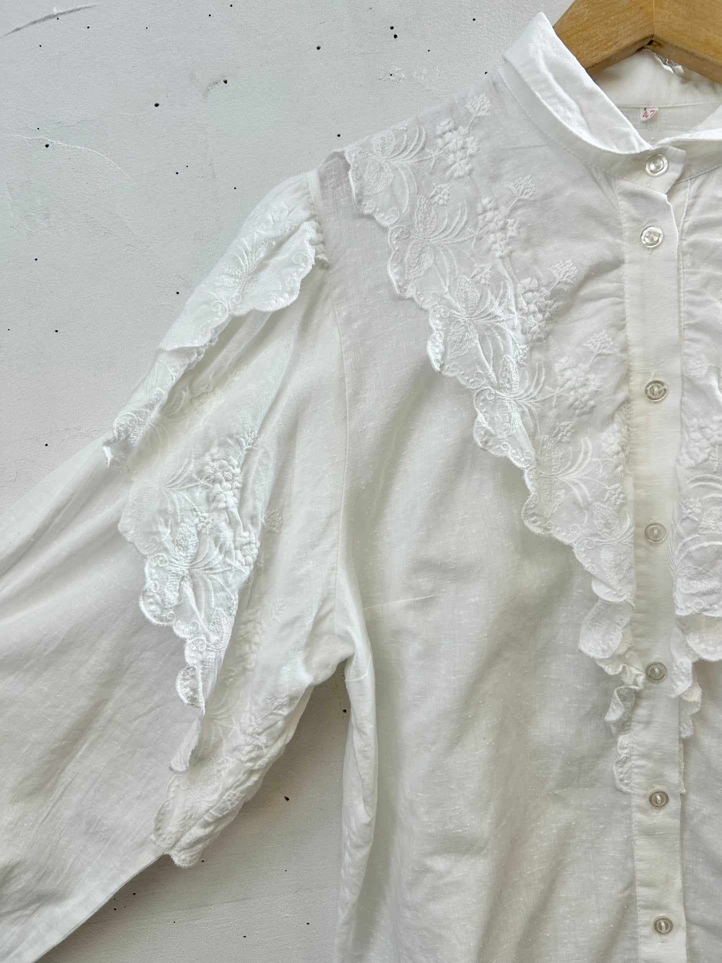 Vintage White Cotton Blouse [G27826]