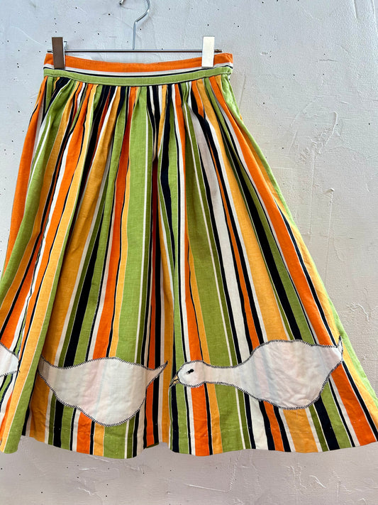 Vintage Bird Patch Skirt [J28577]