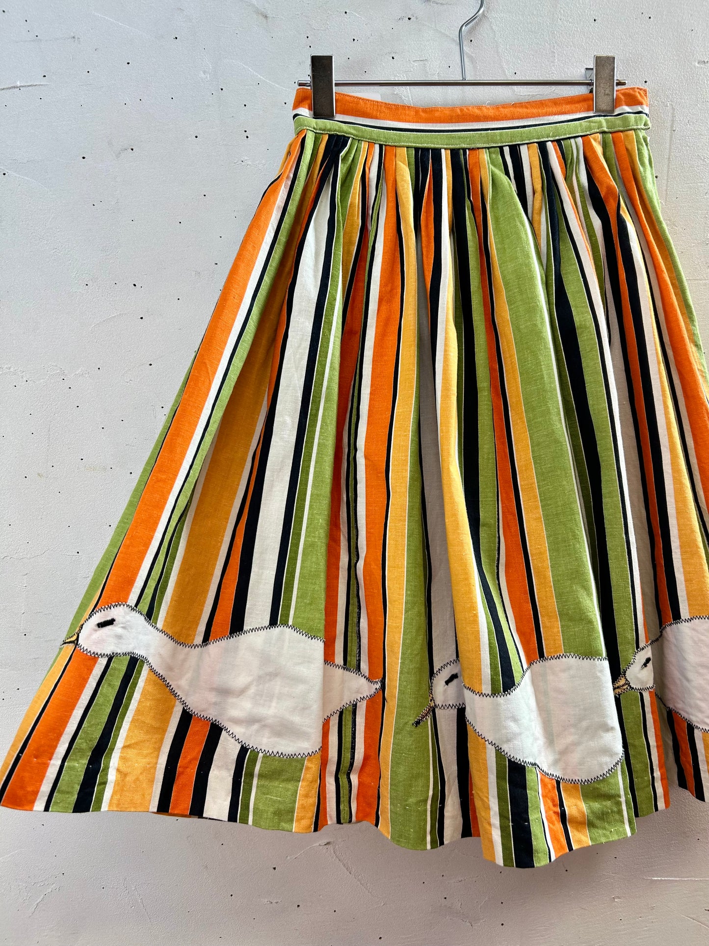 Vintage Bird Patch Skirt [J28577]
