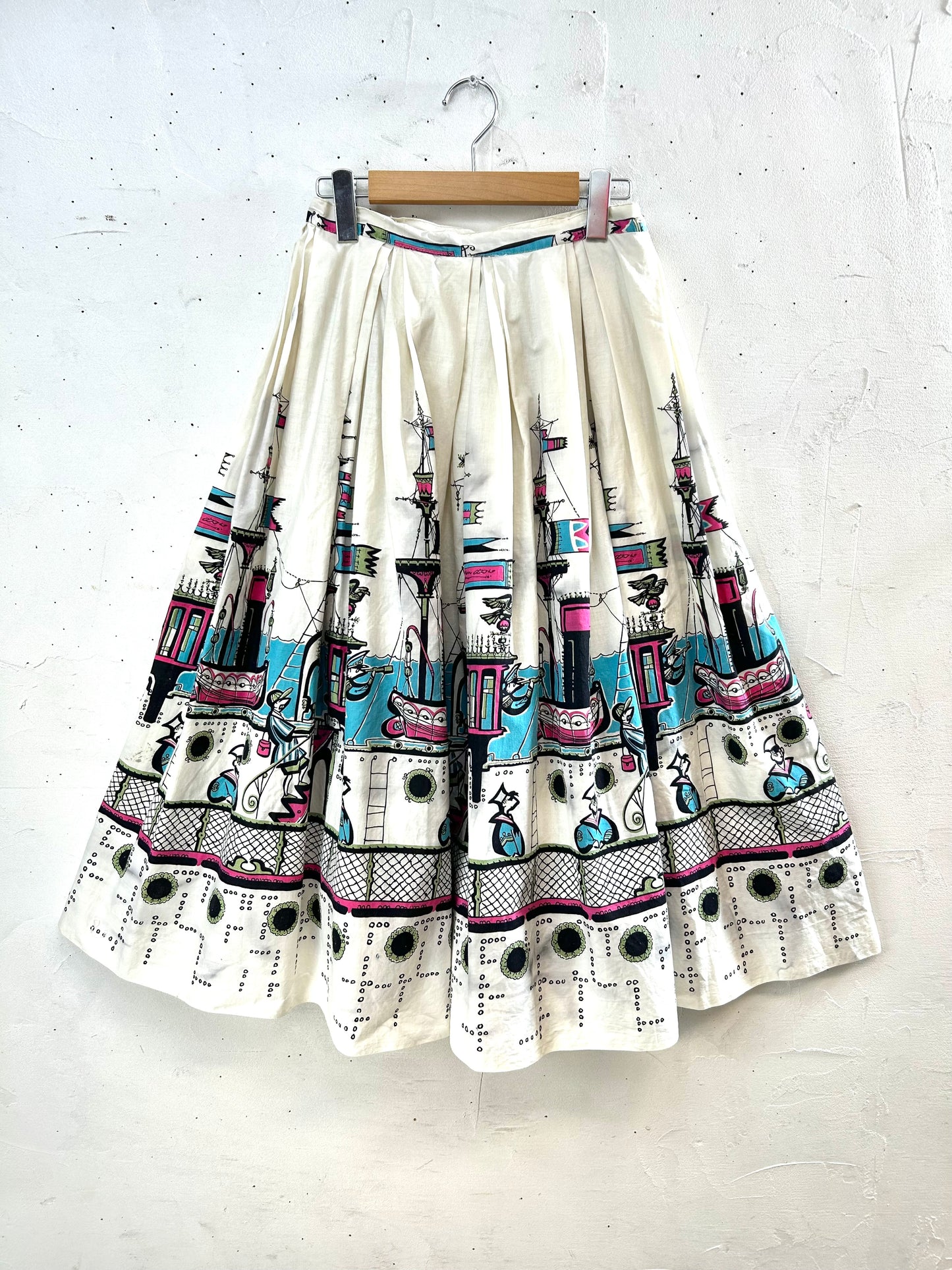 ’50s Vintage End Pattern Skirt [A29238]