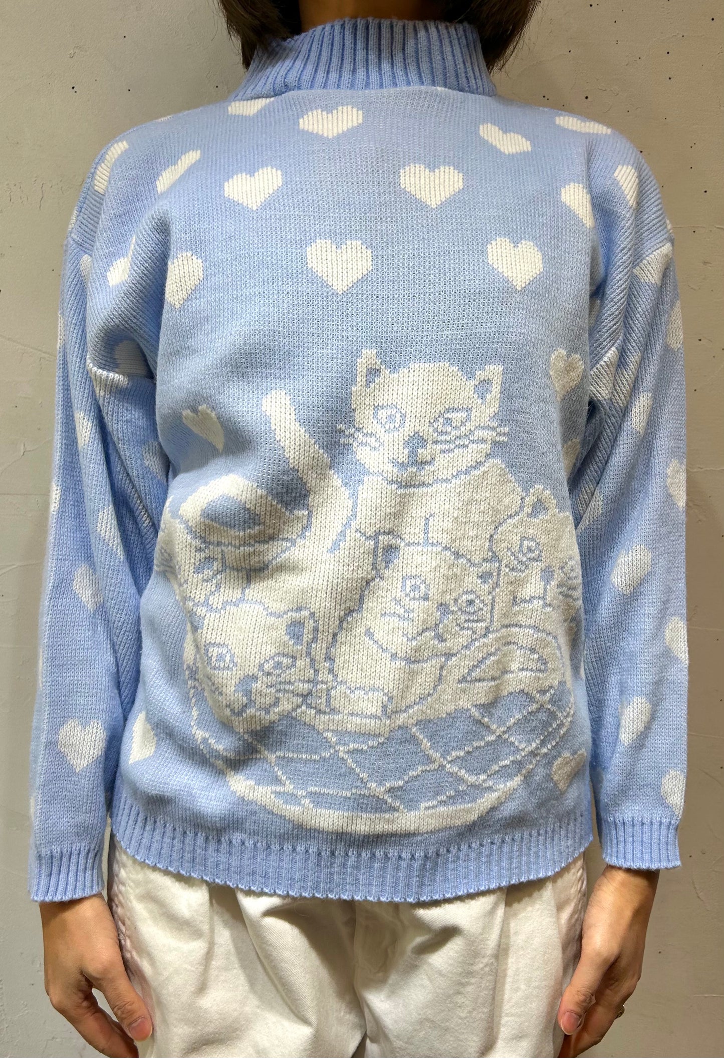 ’80s Vintage Fancy Knit Sweater 〜MADE IN USA〜 [A26074]