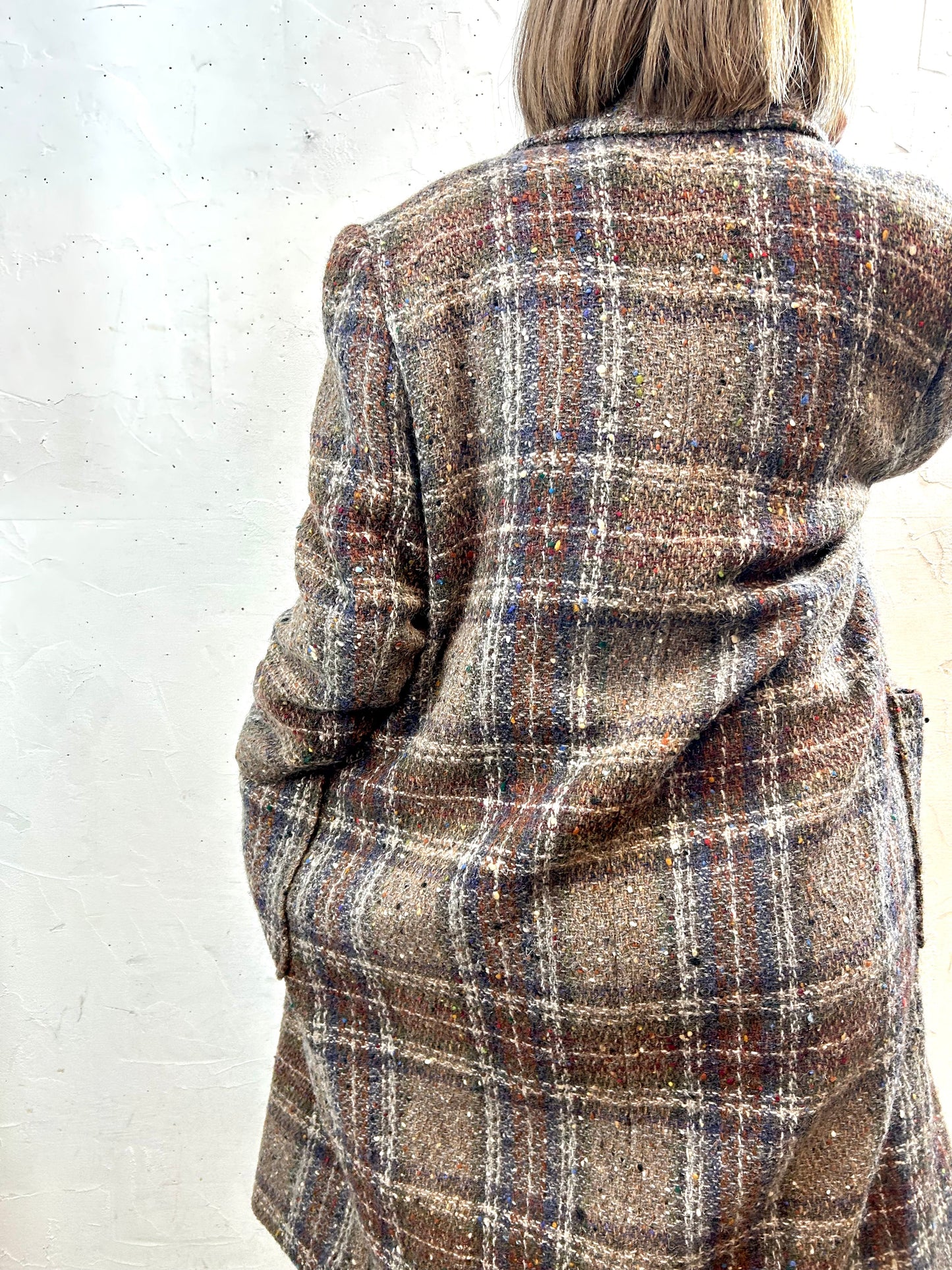 Vintage Tweed Plaid Coat  [L29025]