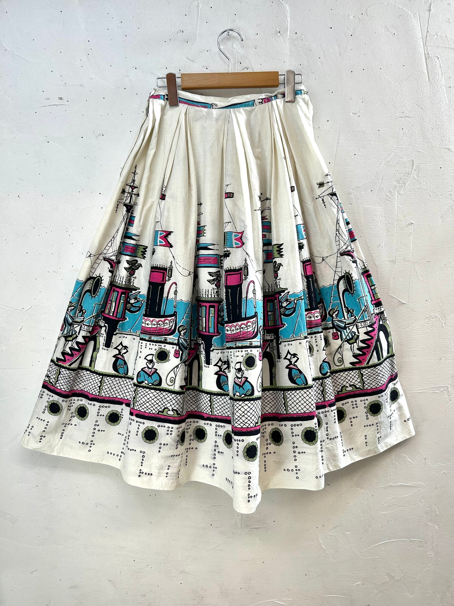 ’50s Vintage End Pattern Skirt [A29238]