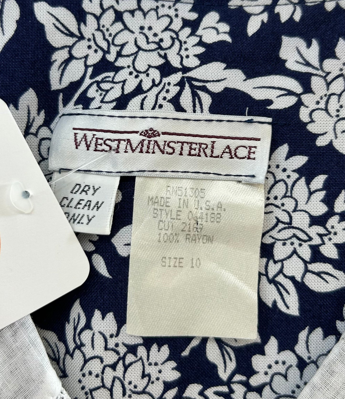 Vintage Sailor Collar Rayon Dress MADE IN USA [H28162]