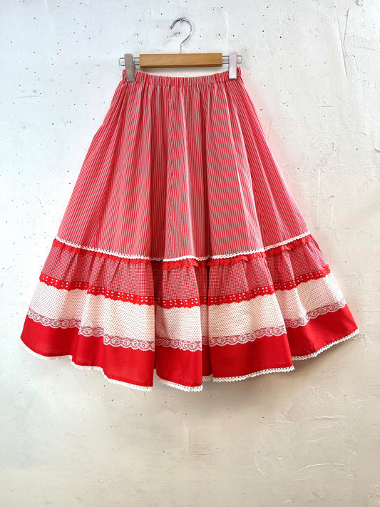 '70sVintage Tiered Skirt MADE IN USA [F30530]