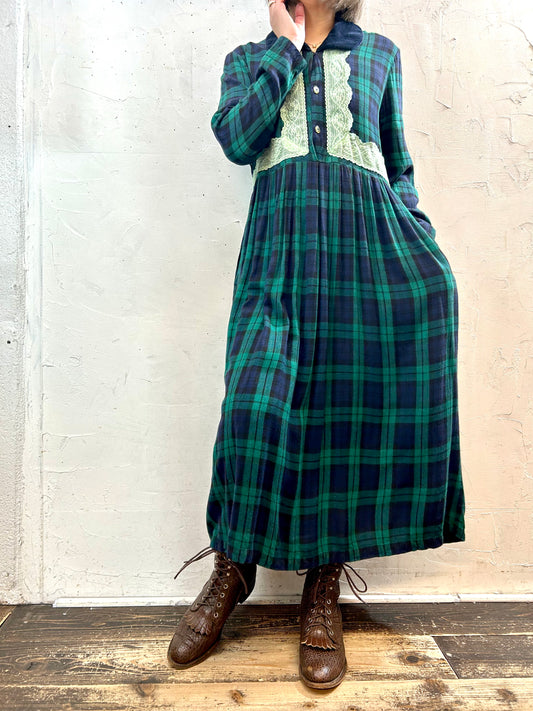 Vintage Plaid Dress [L29028]